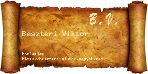 Beszteri Viktor névjegykártya